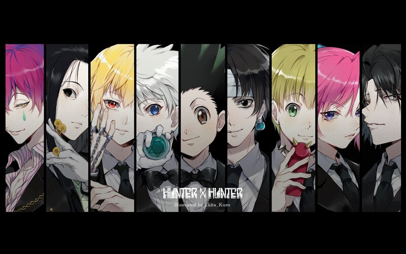 Anime Characters in Suits — Black, Dramatic, School Uniforms, Trophies
