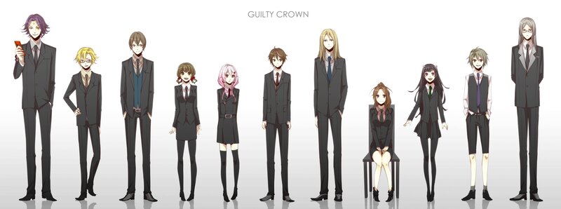 Anime Characters in Suits — Black, Neutral, School Uniforms