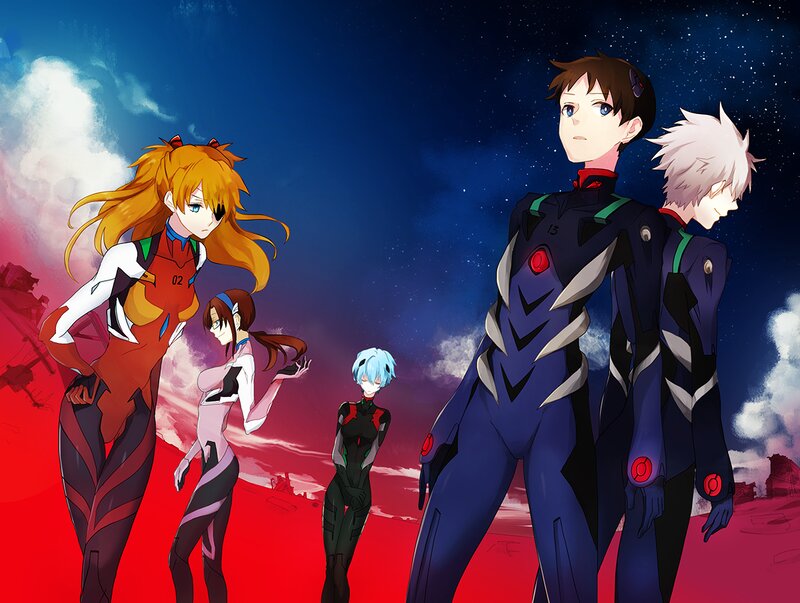 Anime Characters in Suits — Blue, Dramatic, Night