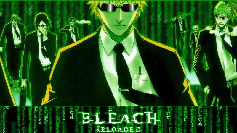 Anime Characters in Suits — Green, Dramatic, Sunglasses, Green Background