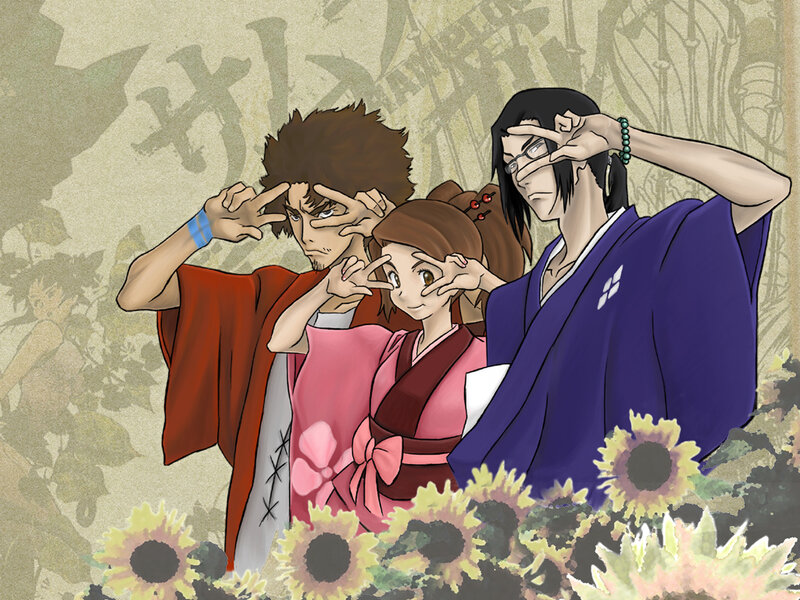 anime characters in sunflowers