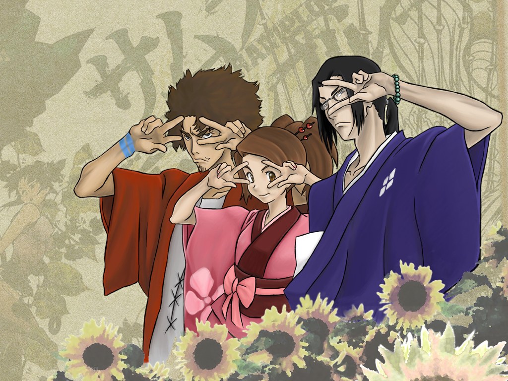 anime characters in sunflowers