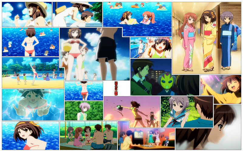 Anime Characters in Swimsuits — Blue, Lighthearted, Summer
