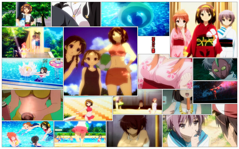 Anime Characters in Swimsuits — Blue, Lighthearted