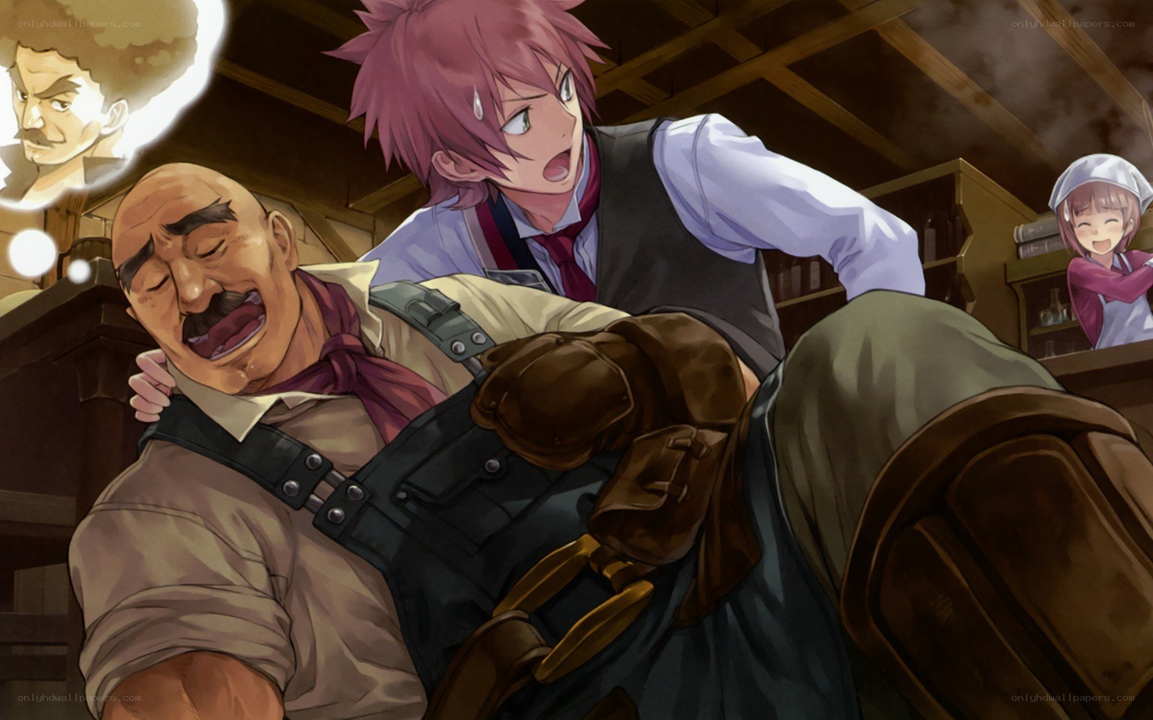 anime characters in tavern scene