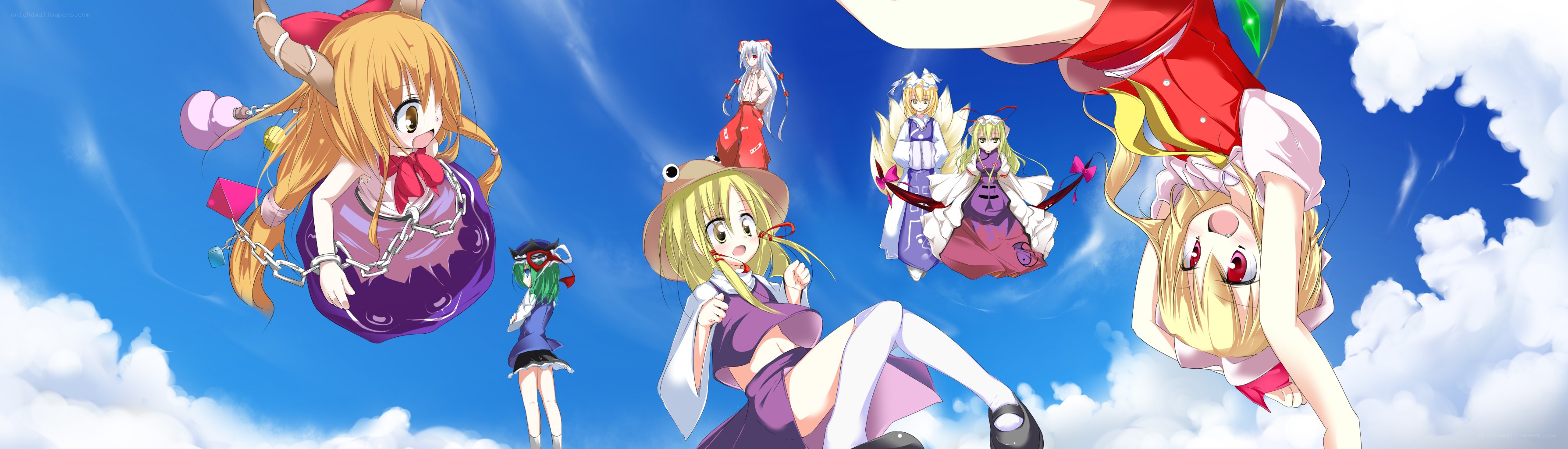 Anime characters in the sky