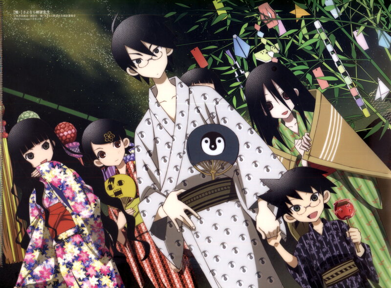Anime characters in traditional attire