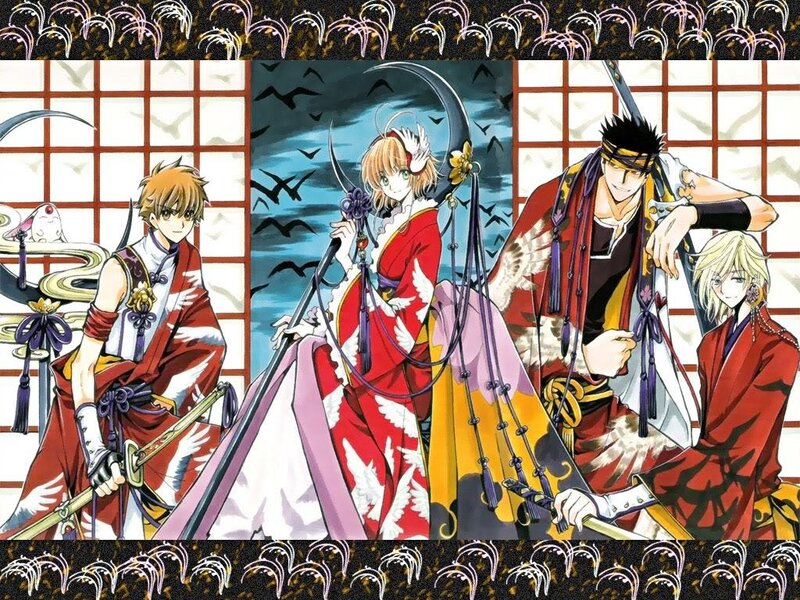 Anime characters in traditional attire