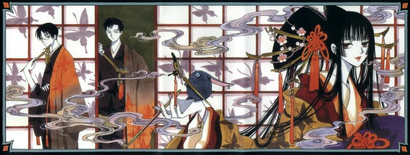 Anime characters in traditional attire