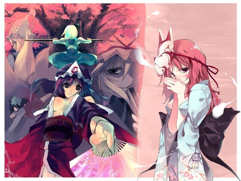 Anime characters in traditional attire