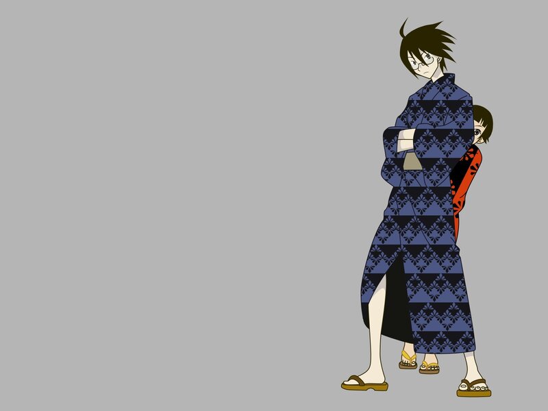 Anime characters in traditional attire