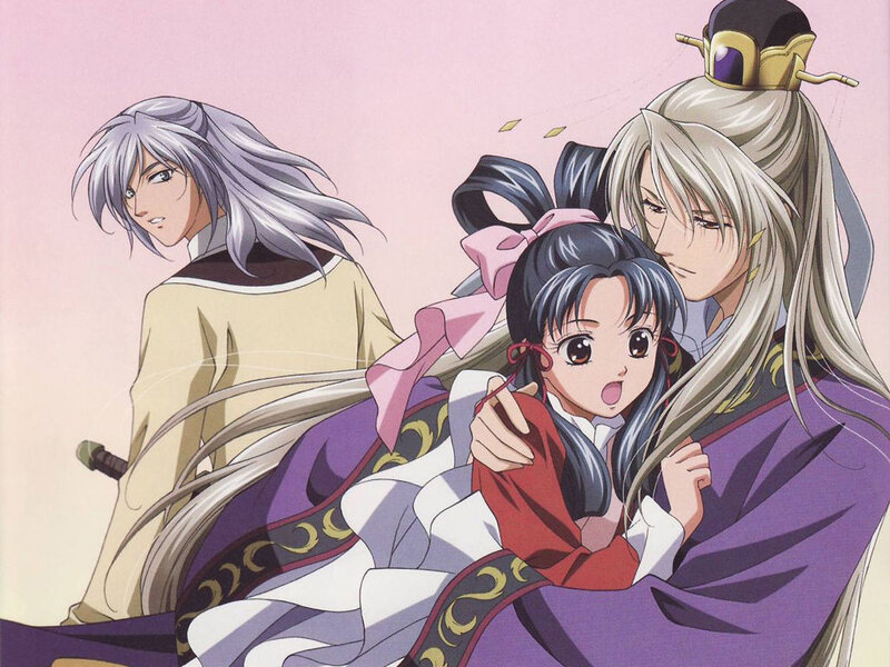 Anime characters in traditional attire