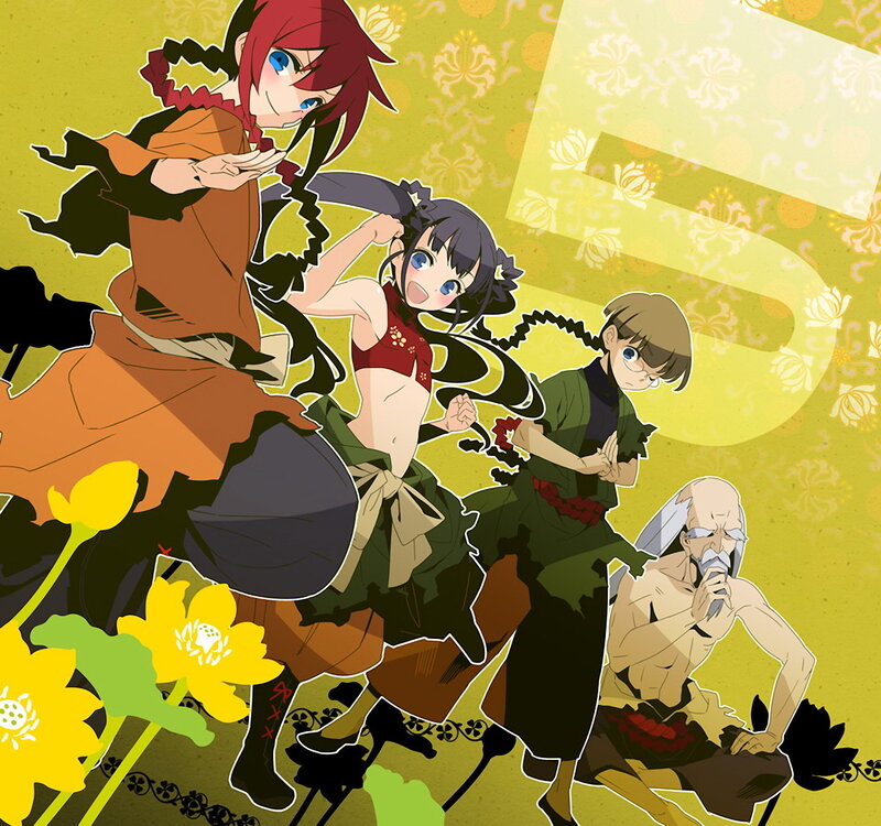 Anime characters in traditional attire