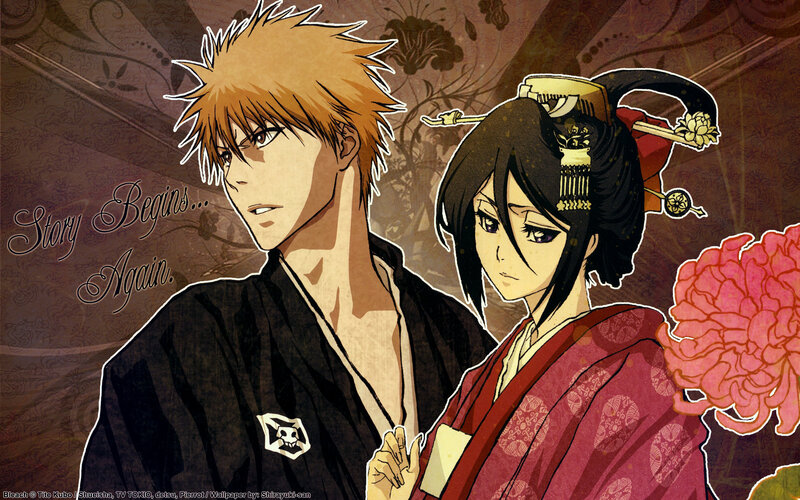 Anime Characters in Traditional Clothing — Brown, Dramatic