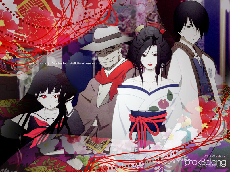 Anime Characters in Traditional Clothing — Red, Dramatic