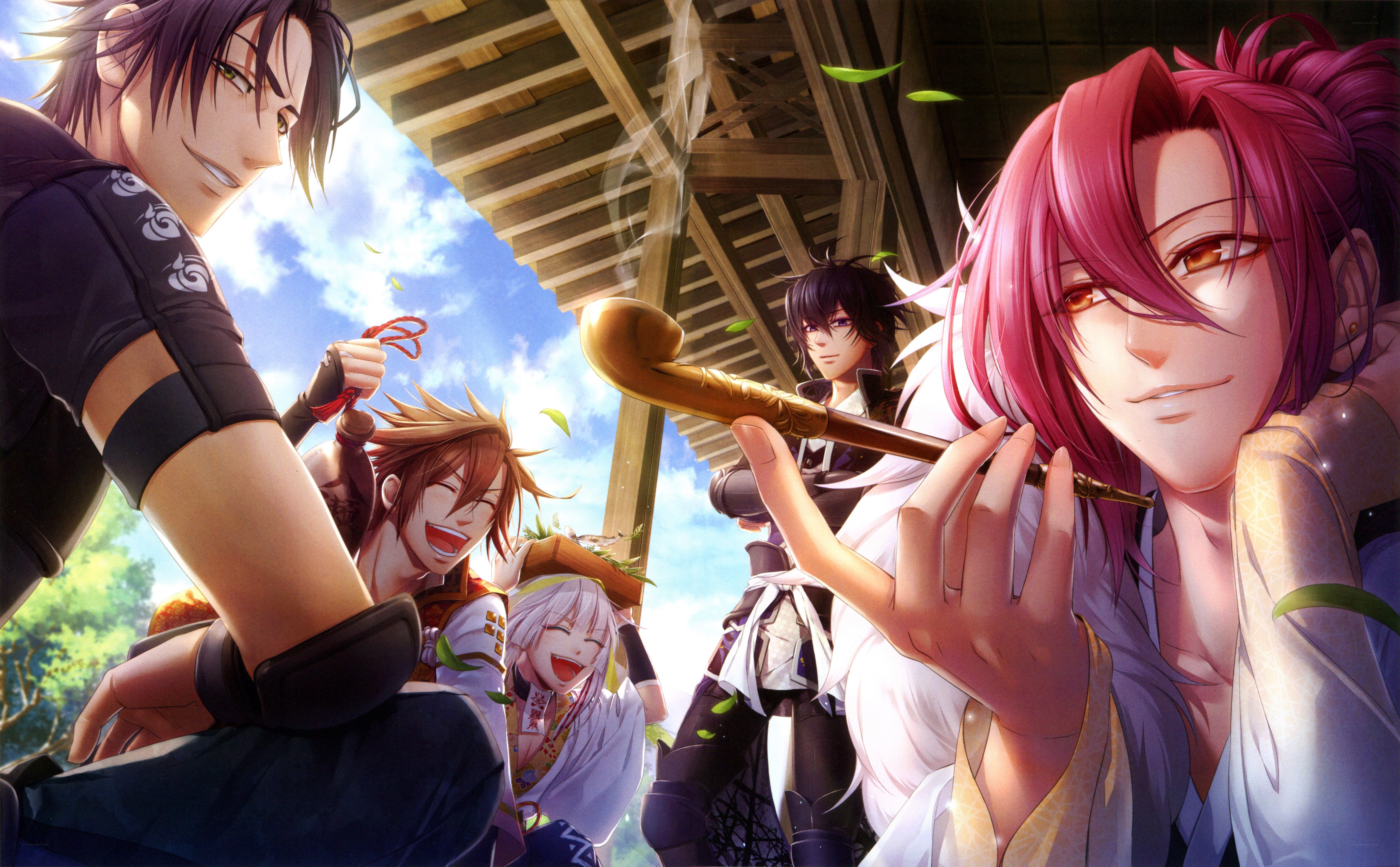 anime characters in traditional setting