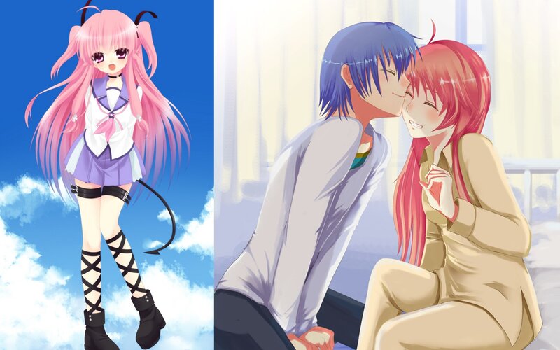 Anime characters in two scenes