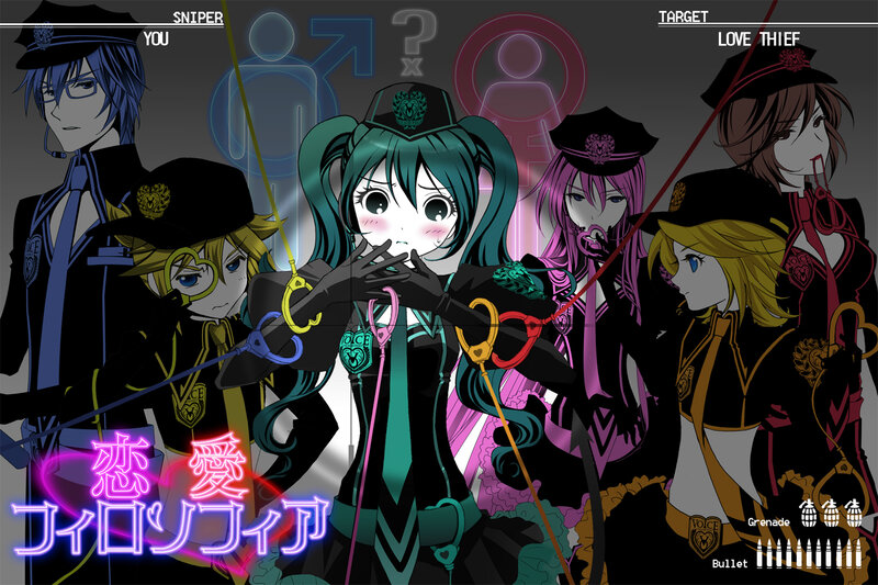 Anime Characters in Uniform — Black, Dramatic, Digital Art