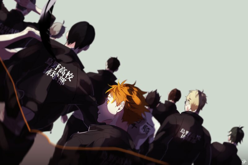Anime Characters in Uniform — Black, Dramatic, Team