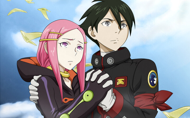 Anime Characters in Uniform — Blue, Dramatic, Afternoon