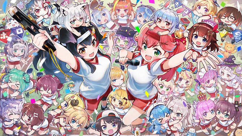 Anime Characters in Uniform — Red, Festive