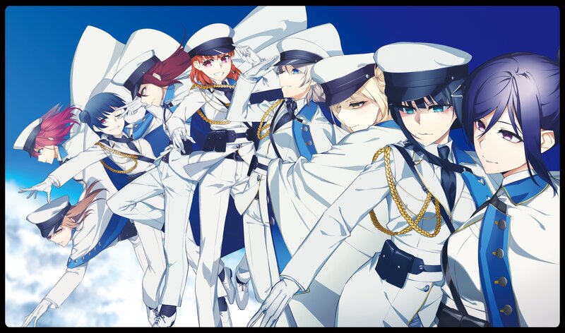 Anime Characters in Uniforms — Blue, Dramatic, Afternoon