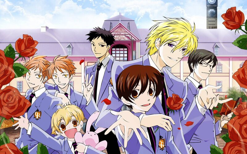 Anime Characters in Uniforms — Purple, Cheerful
