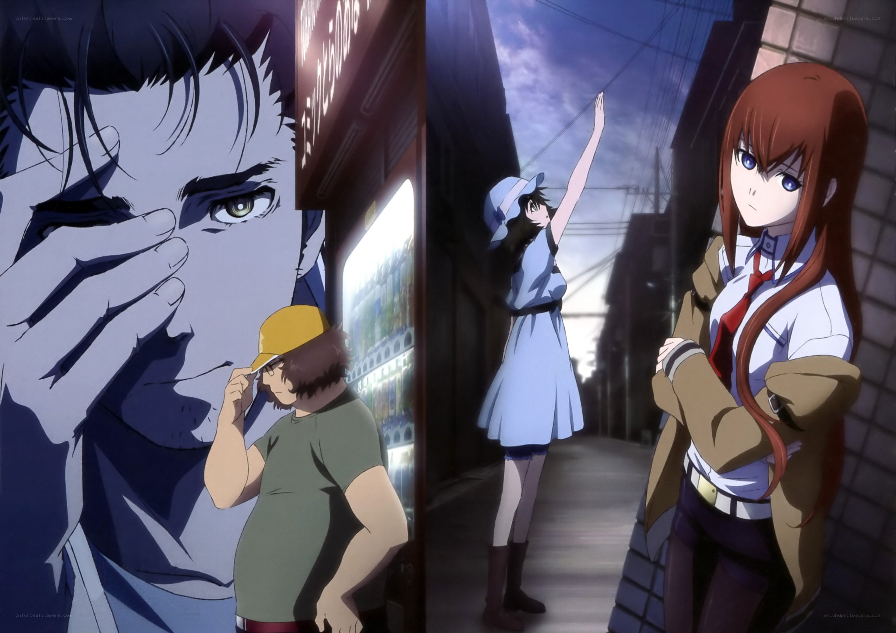 Anime characters in urban scene