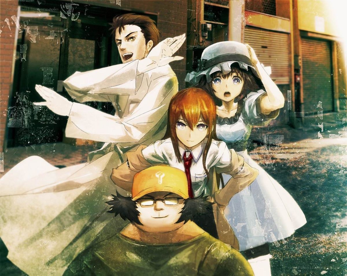 anime characters in urban setting