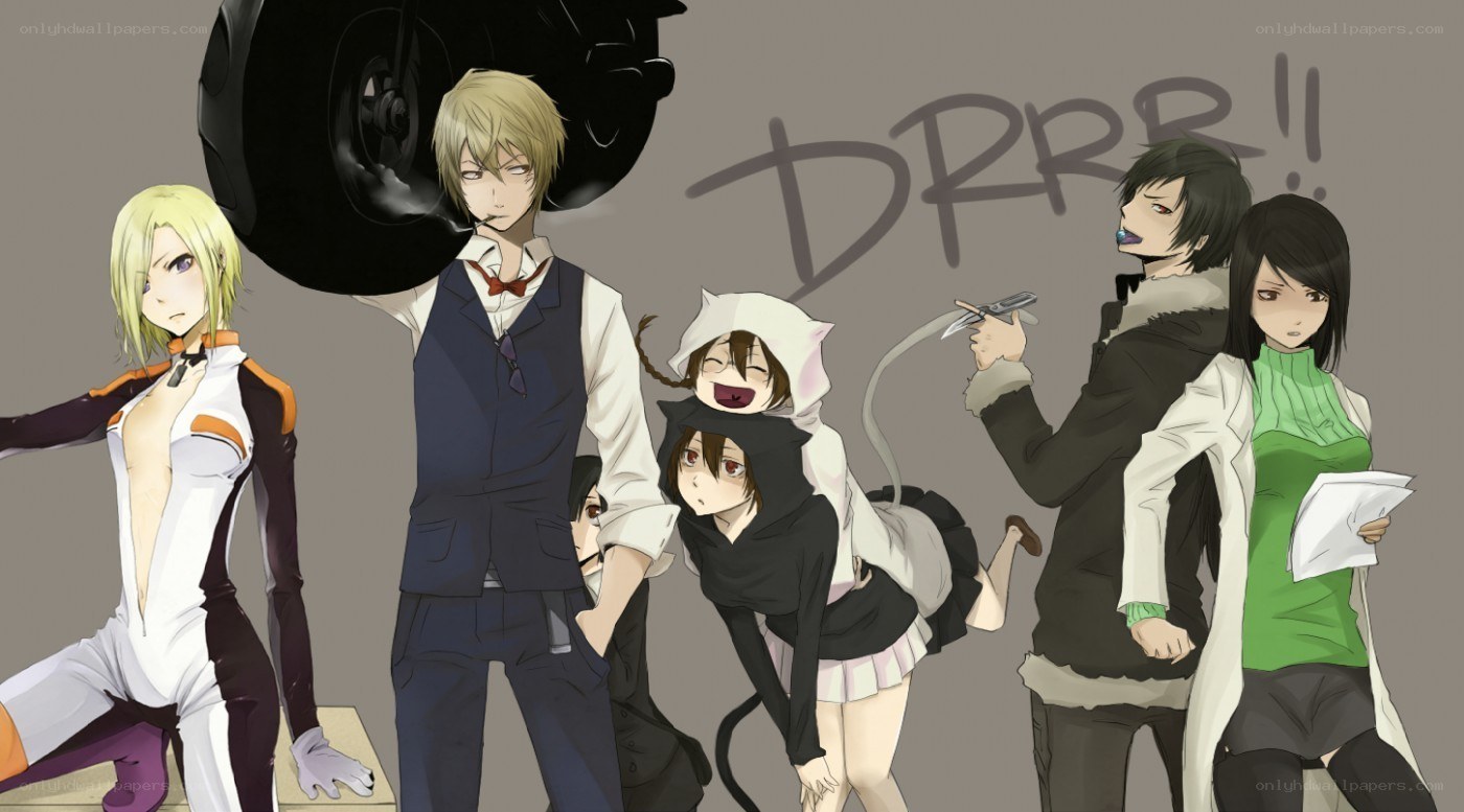 anime characters in various poses