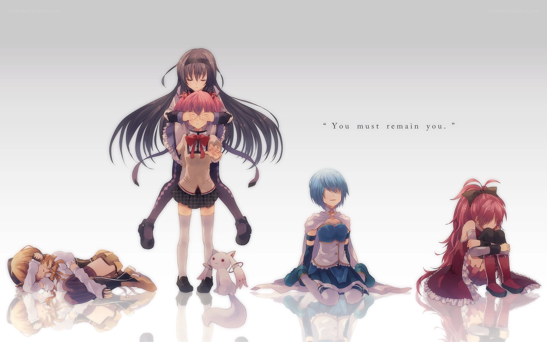 anime characters in various poses