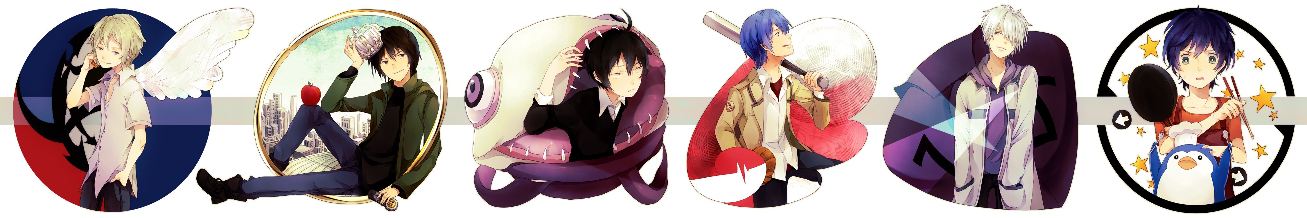anime characters in various scenes