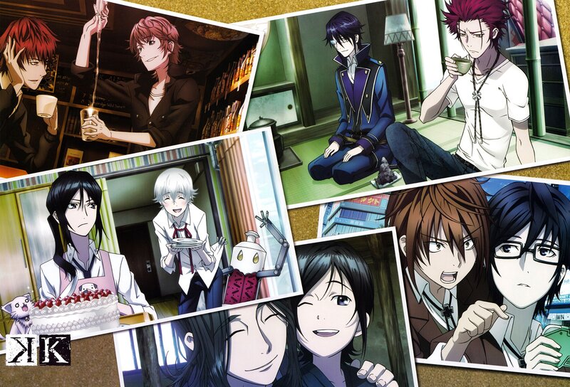 Anime Characters in Various Scenes — Black, Dramatic