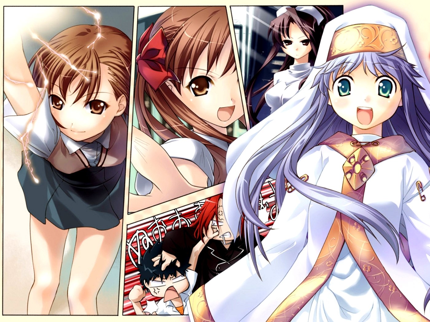 Anime characters in various scenes