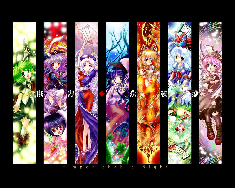 Anime Characters in Vertical Panels — Purple