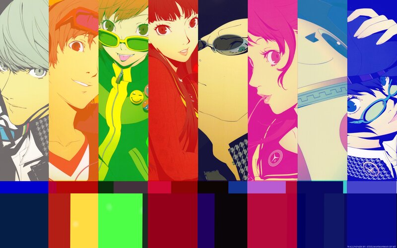 Anime Characters in Vertical Panels — Red
