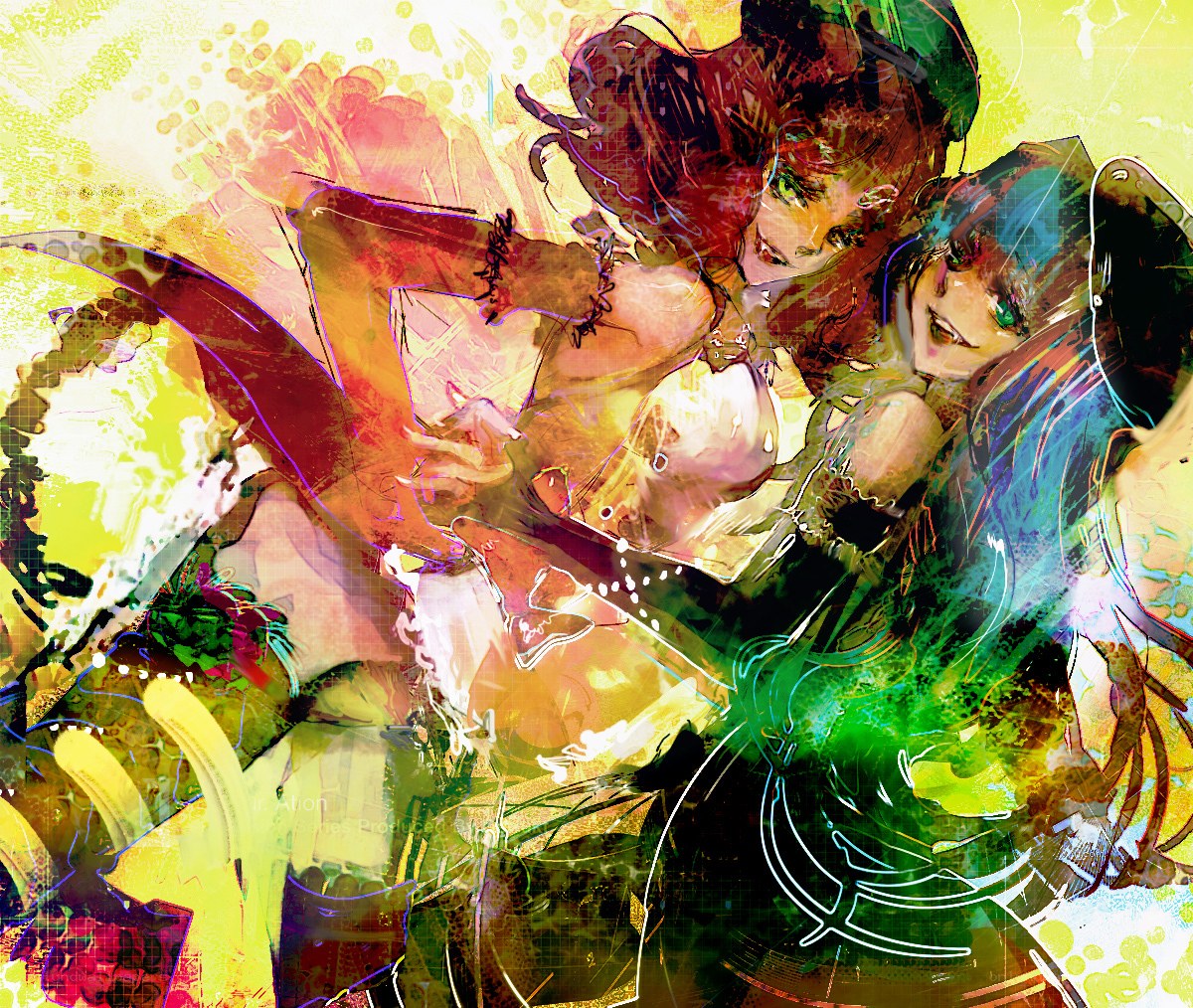 anime characters in vibrant art