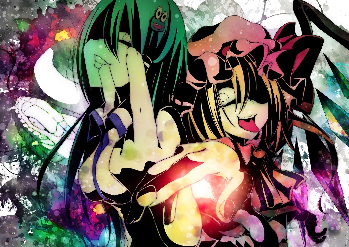 Anime characters in vibrant art