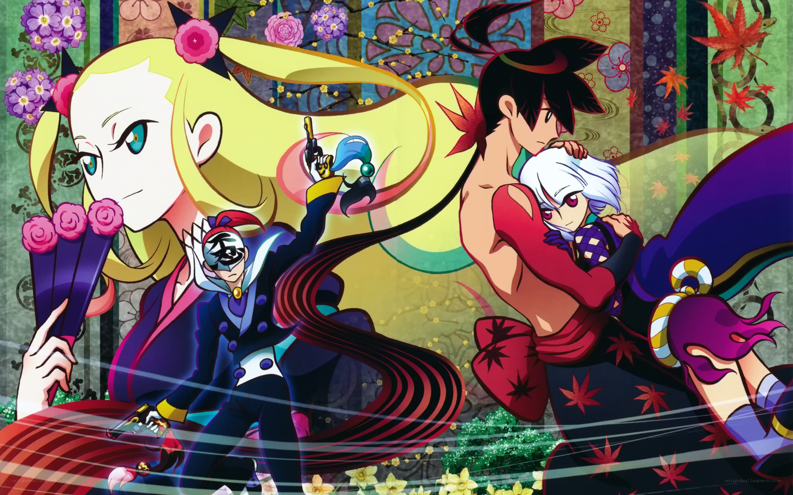 Anime characters in vibrant scene