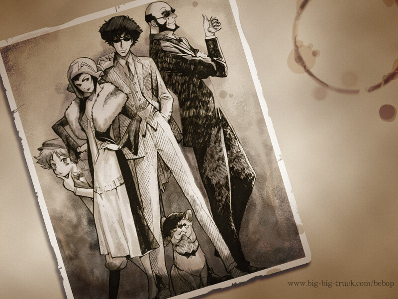 anime characters in vintage photo