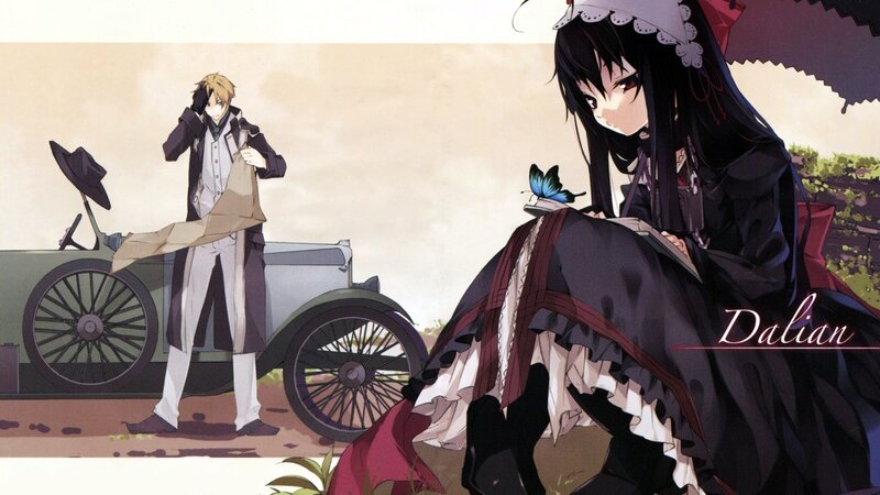 Anime Characters in Vintage Setting