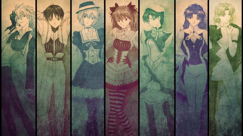Anime Characters in Vintage Style — Green