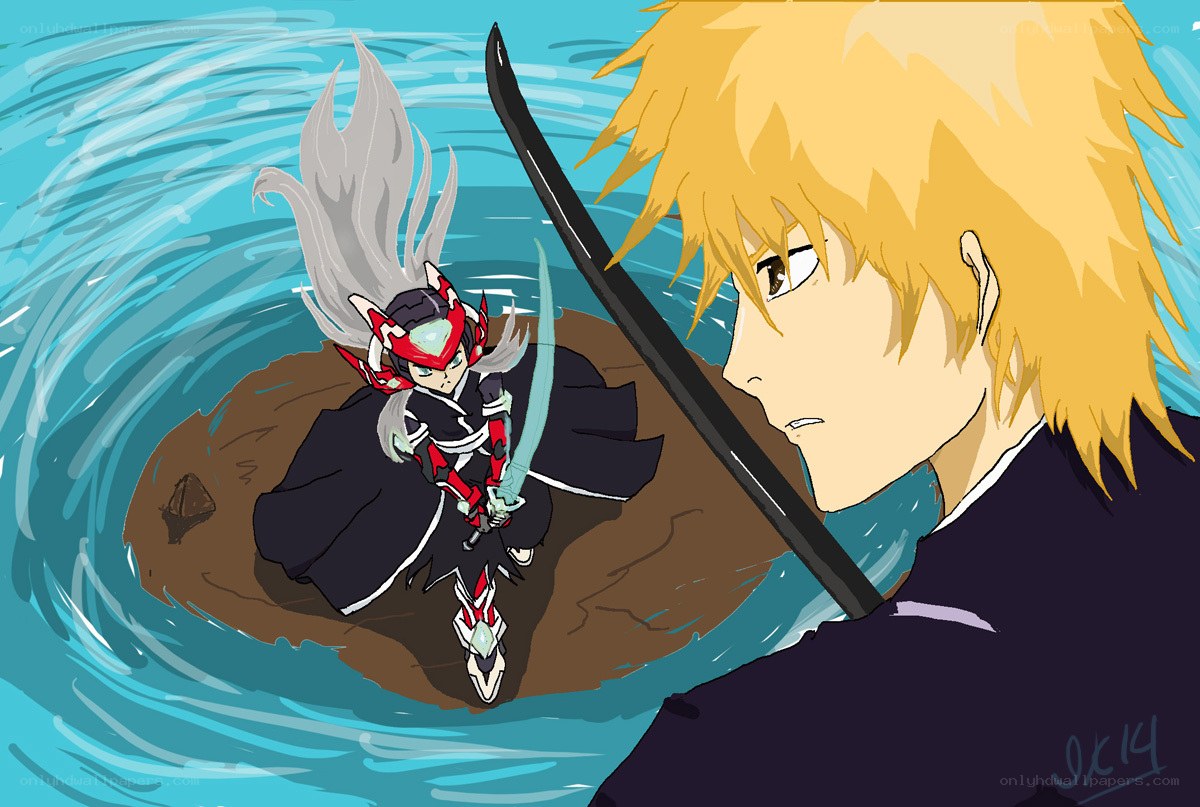 anime characters in water