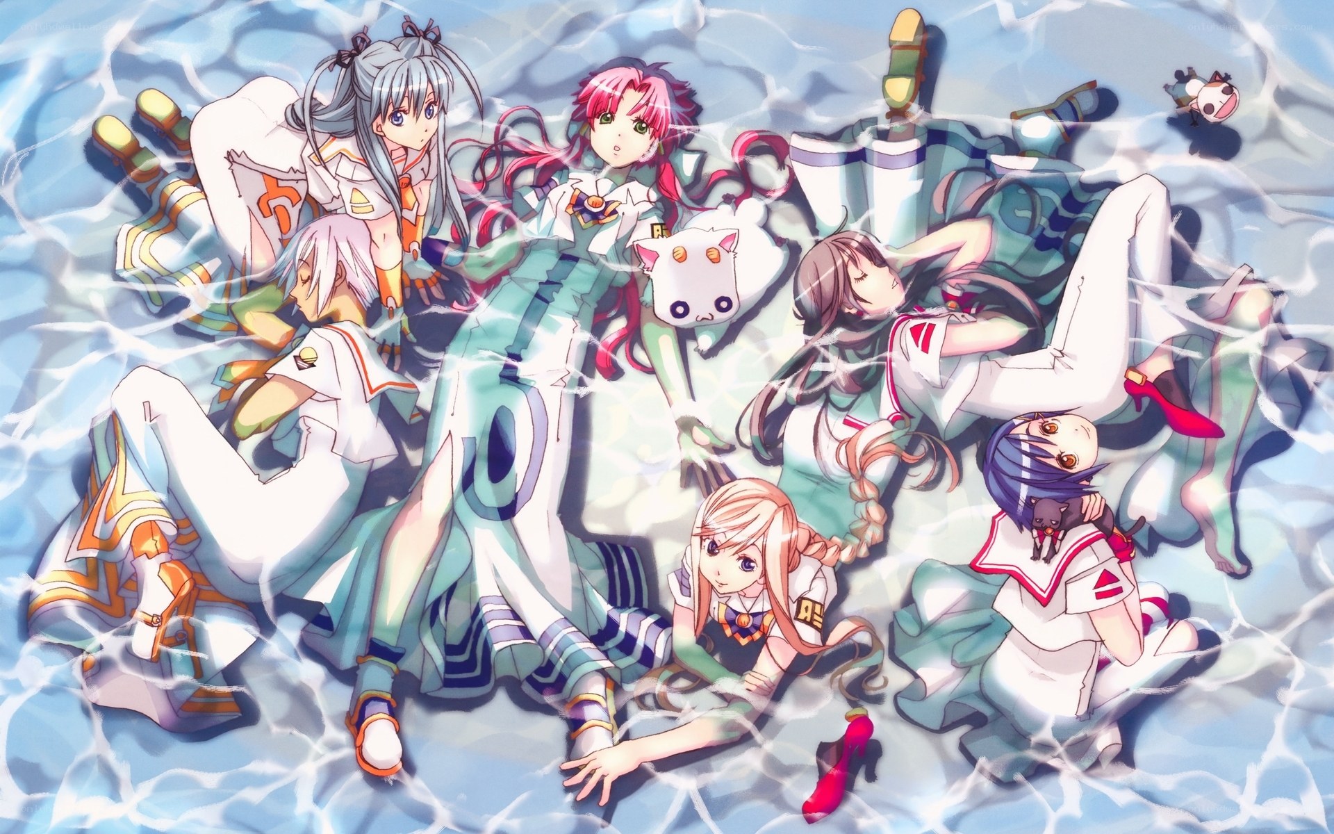 anime characters in water