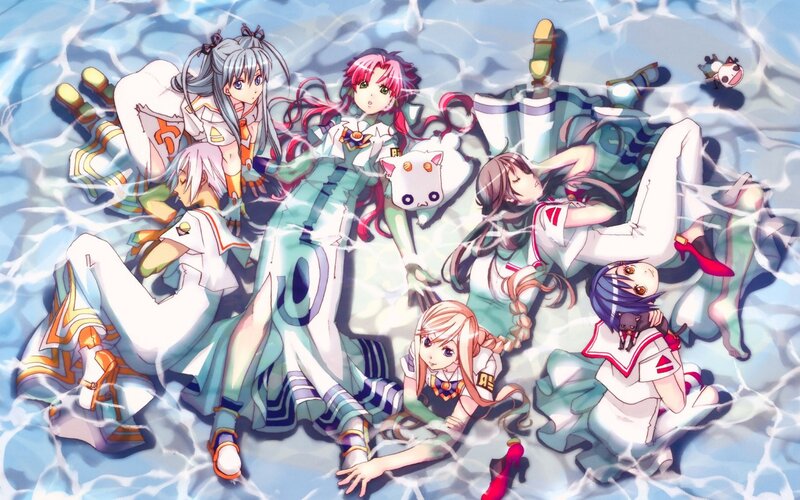 anime characters in water