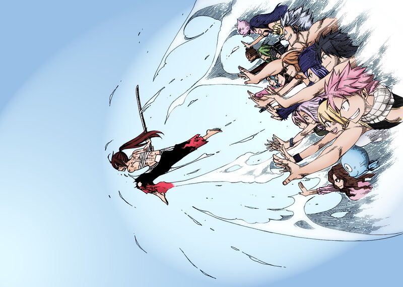 Anime Characters in Water — Blue, Dramatic