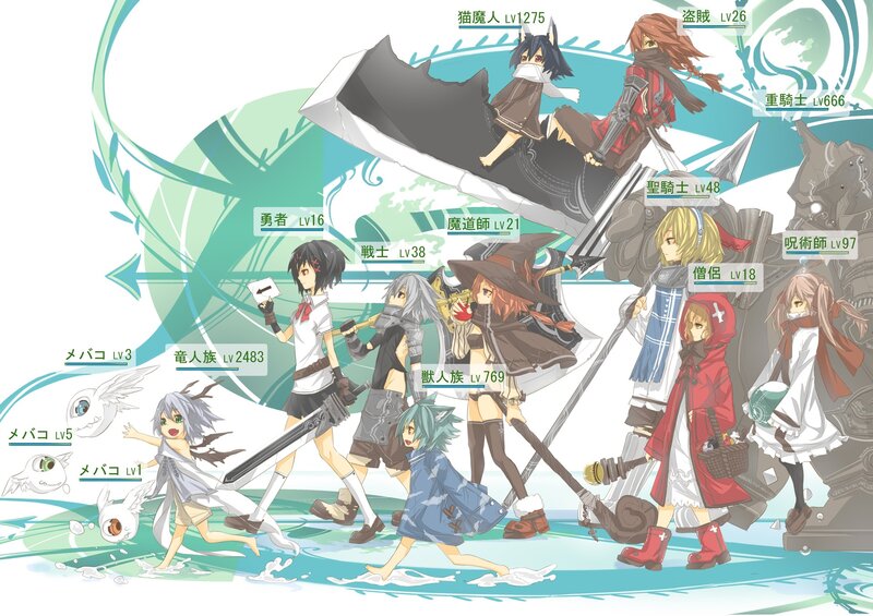 Anime Characters in Water — Green, Adventurous