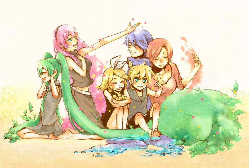 Anime Characters in Water — Green