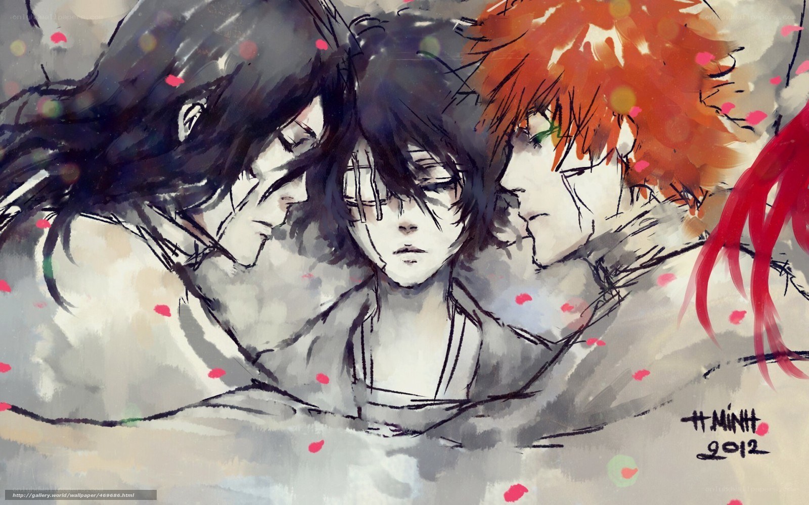 anime characters in watercolor