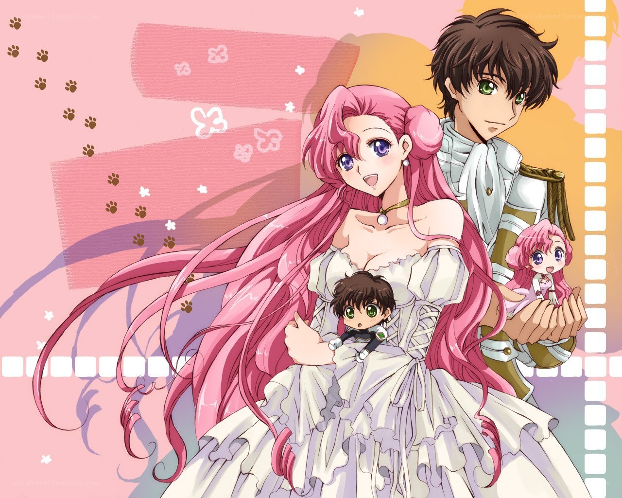 anime characters in wedding attire